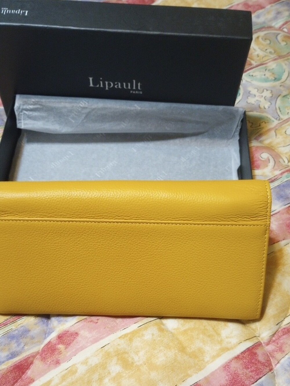 Lipault Paris Mustard Leather Flap Wallet - Picture 7 of 10